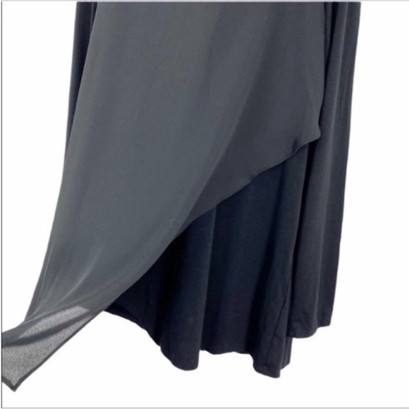 VINCE CAMUTO layered long sleeve blouse top M black - Picture 4 of 10